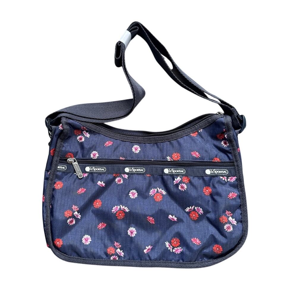 LeSportsac Women Classic Hobo Crossbody Bag in Blue Tiny Flower Print Travel NEW